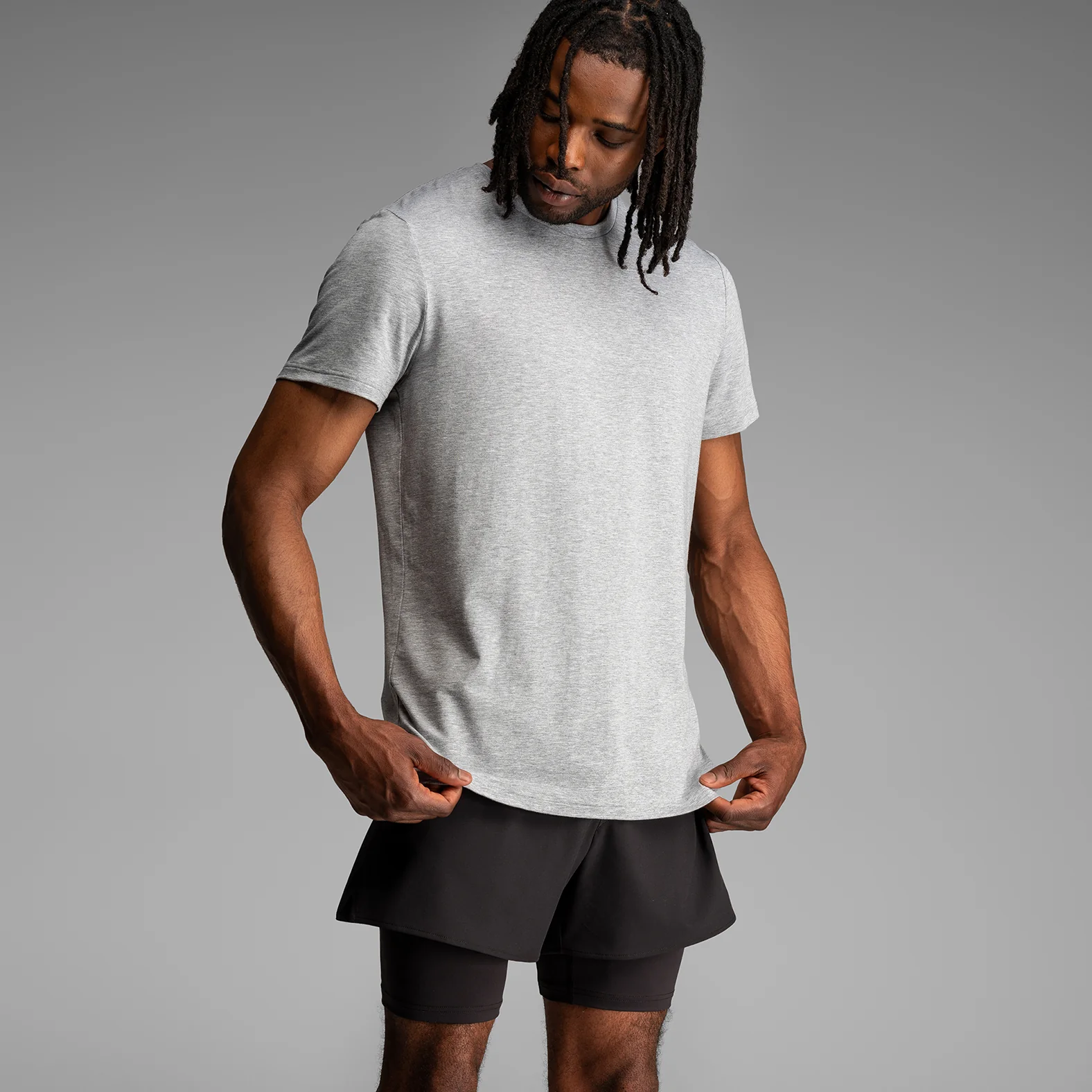 Essentials Crew T-Shirt : Heather Gray - Image 4
